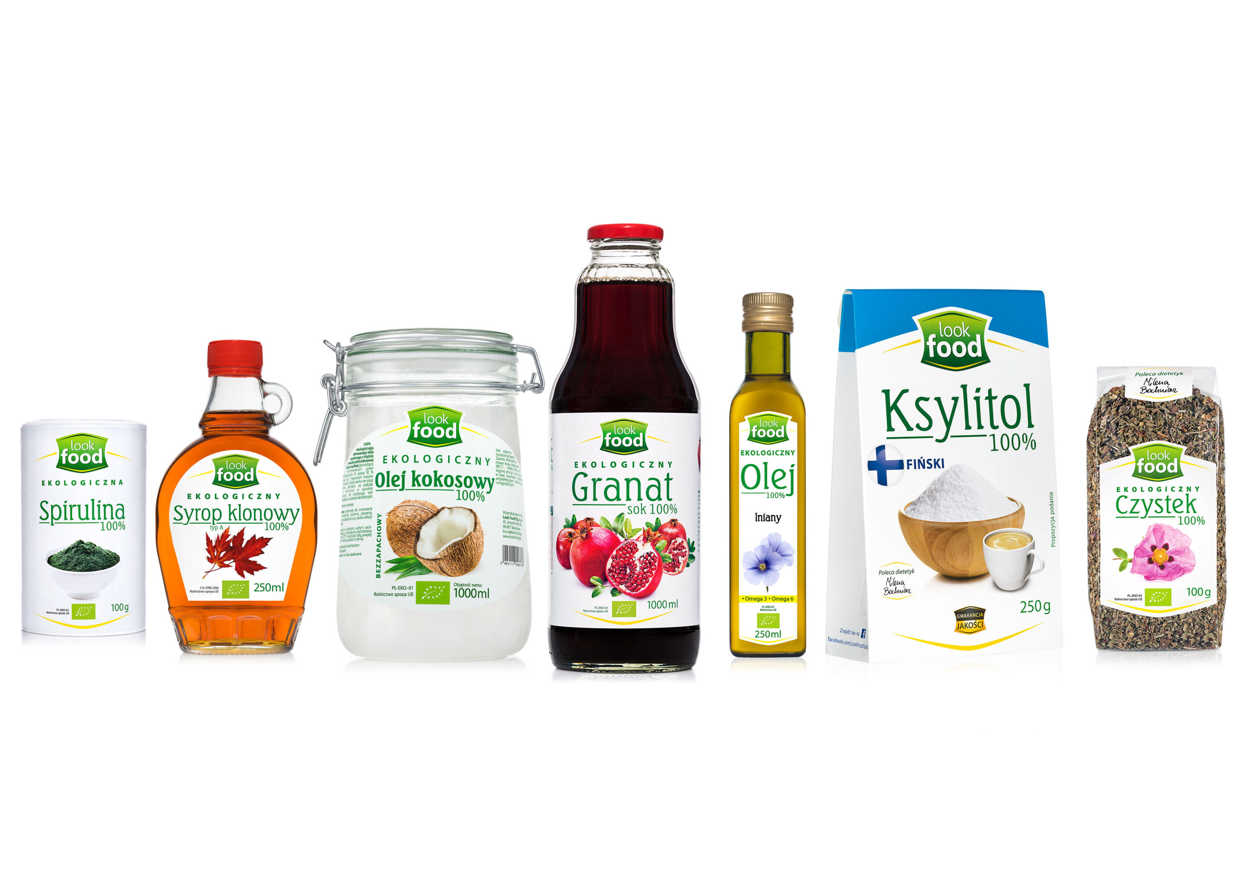 Nowe wersje projektów opakowań Look Food po rebrandingu – spójny design, nowoczesna identyfikacja wizualna